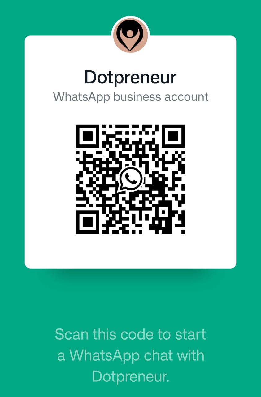 Automatically generated QR code from WhatsApp Dotpreneur business account